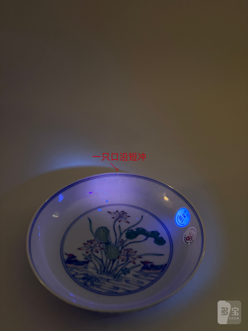 清雍正 斗彩鸳鸯荷塘图卧足盘一对 - 图27